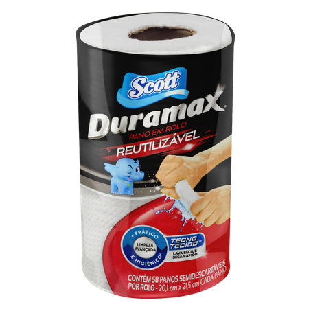 PANO REUTILIZAVEL EM ROLO BRANCO SCOTT DURAMAX 58 Unidades 360-1