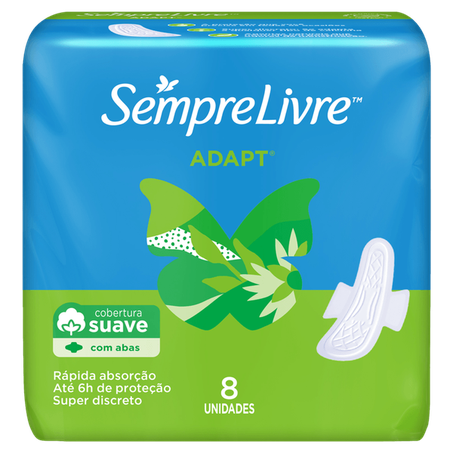 Absorvente com Abas Sempre Livre Suave Pacote 8un