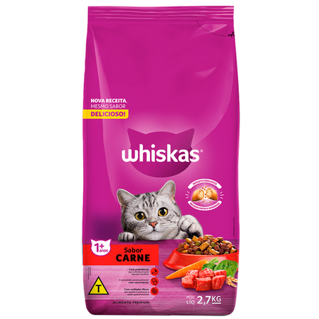 RACAO WHISKAS AD CARNE 2,7KG