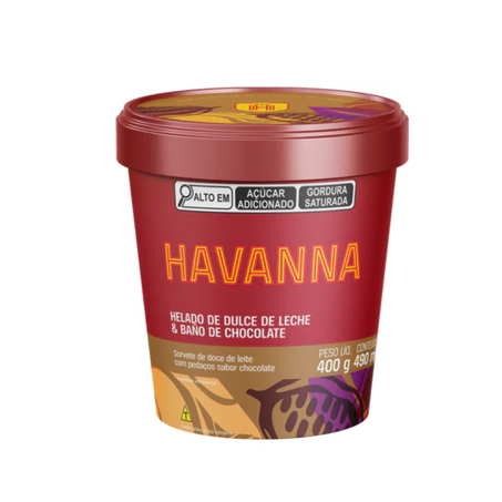 Gelato doce leite com pedaços chocolate havanna 490ml