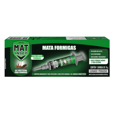INSETICIDA EM GEL MAT INSET MATA FORMIGAS SERINGA 10G