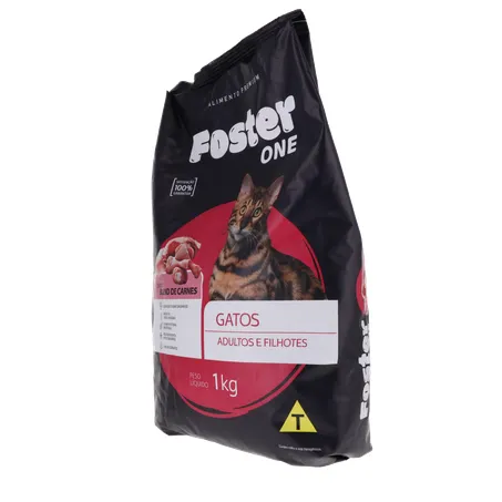 ALIMENTO PARA GATO FOSTER ONE ADULTOS E FILHOTES BLEND DE CARNES PACOTE 1KG 360-4