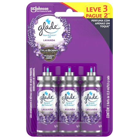 Purificador ambiente glade spray refil 12ml tq frescor c/3un promocional