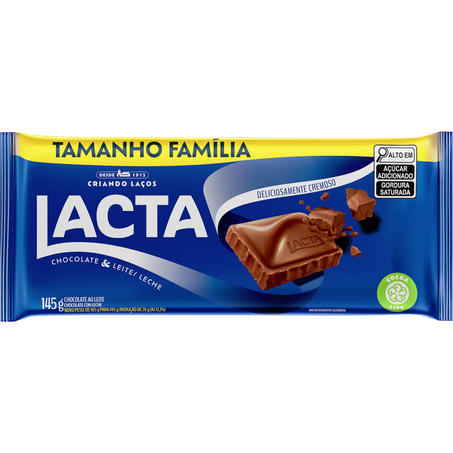 Chocolate lacta ao leite 165 g