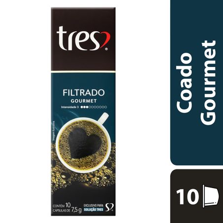 CAFÉ EM CÁPSULA TORRADO E MOÍDO FILTRADO TRES GOURMET