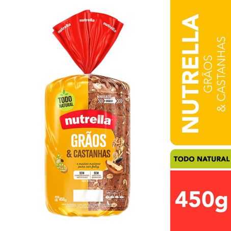 Pão Nutrella Grãos e Castanha Pacote 450g 
  360-1
