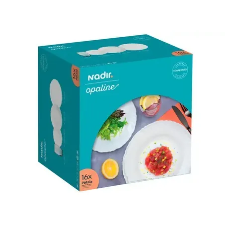 Aparelho Jantar Nadir 16pcs Opaline Petala Com Copos