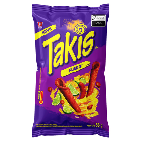 SNACKS TAKIS FUEGO SABOR PIMENTA 56G