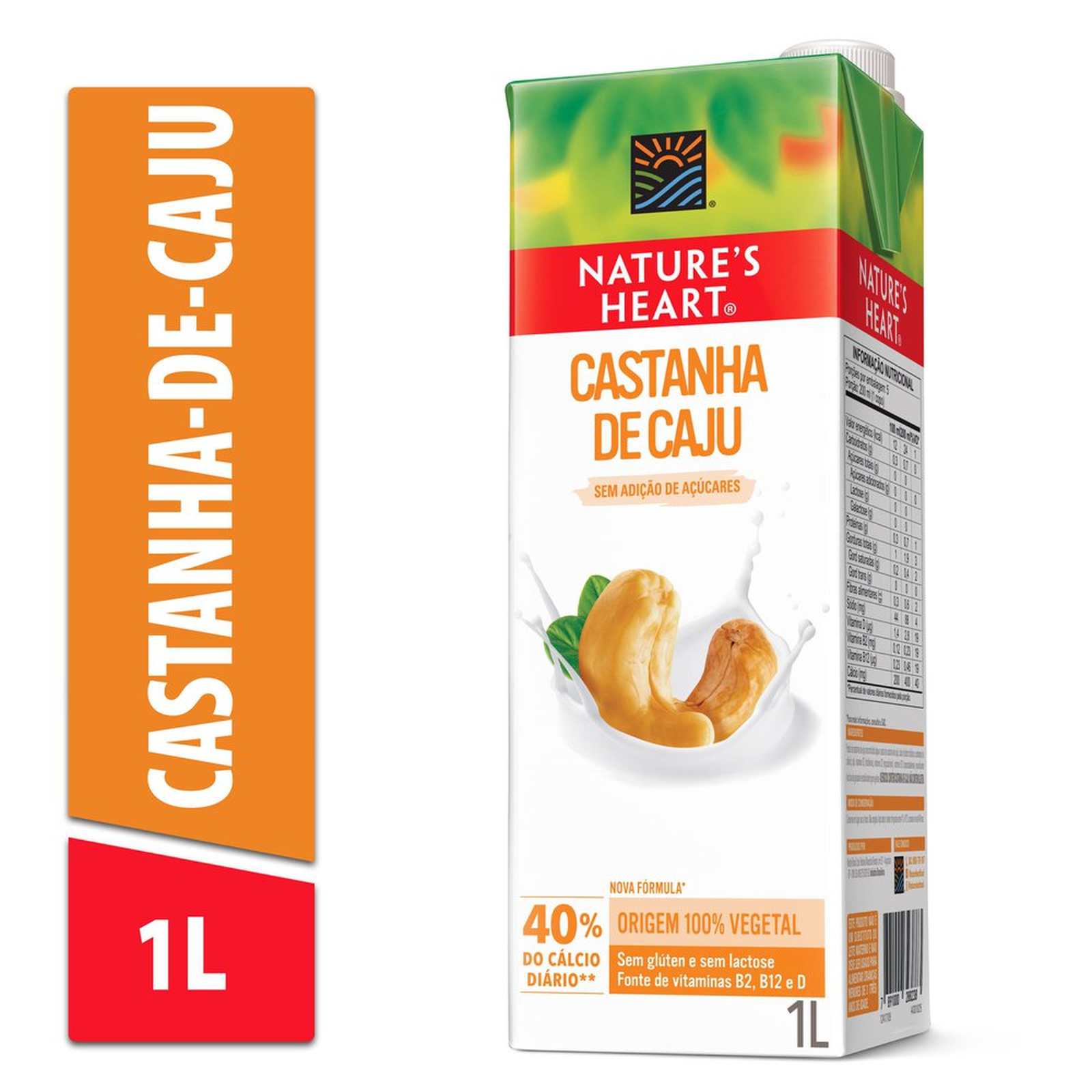 ᙏ̤̫❤︎ Bebida Vegetal Natures Heart Castanha de Caju 1l | Koch Supermercado