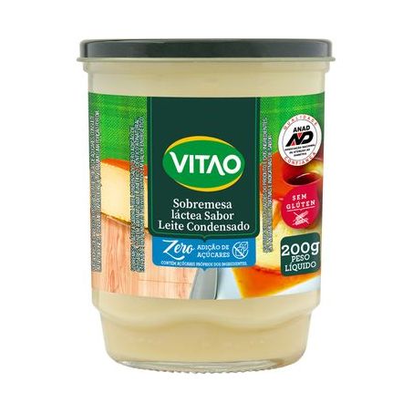 Sobremesa Láctea Vitao Sabor Leite Condensado Zero Adição de Açúcares Pote de Vidro 200gr