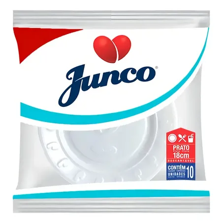Prato Plastico Junco 10un 15cm Branco