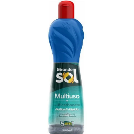 Limpador girando sol multiuso 5 em 1 bicarbonato 500ml squeeze