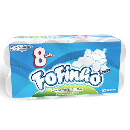 Papel Hig Fofinho F.Simples 30m C/8 Neutro 1414
