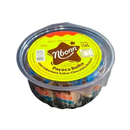 Pacoca rolha nbonn 136gr chocolate branco