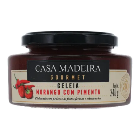 Geleia de Morango com Pimenta Casa Madeira Gourmet Pote de Vidro 240gr 360-0