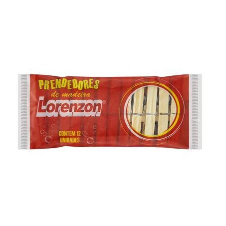 Prendedor madeira lorenzon c/12