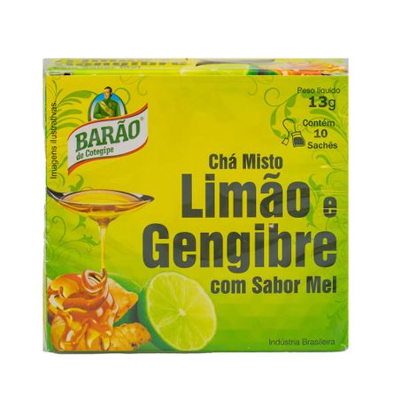CHÁ DE LIMÃO GENGIBRE E MEL 10G BARÃO