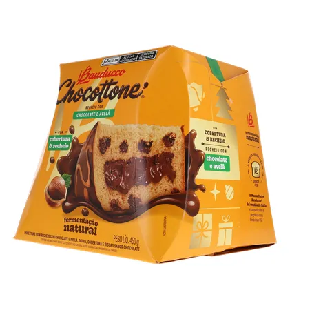 Panettone Bauducco Chocolate e Avelã Caixa 450gr 360-4