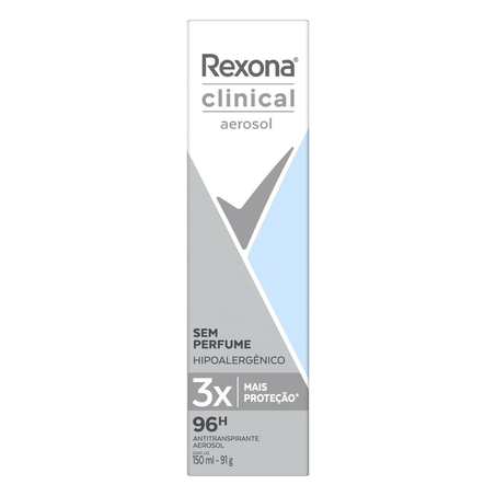 Desodorante Aerossol Rexona 150ml - Clinical - Sem Perfume