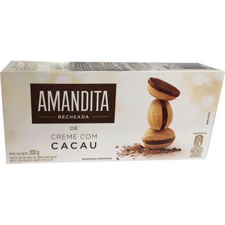 Wafer recheio creme com cacau amandita caixa 200g