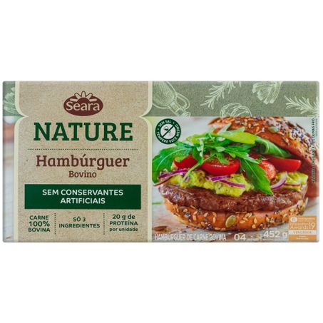 Hamburguer seara nature 452g tradicional