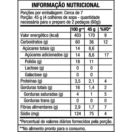 Mix para Brownie Sem Glúten Frufruta 300 g - Vitao 360-1