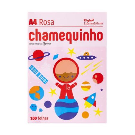 PAPEL OFICIO CHAMEQUINHO C/100 ROSA               