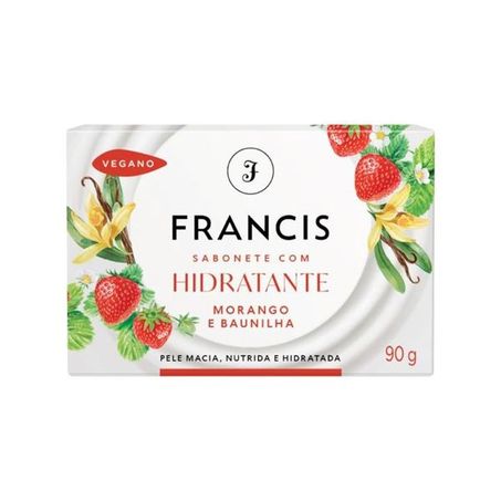 Sabonete Francis Em Barra Hidratante Morango e Baunilha Caixa 90g 
 