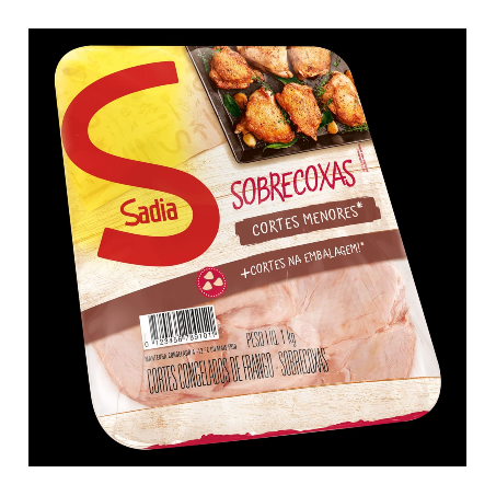 Sobrecoxa de frango congelada cortes menores sadia 1kg