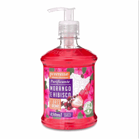 Sabonete Liquido Premisse 450ml Morango e Hibisco