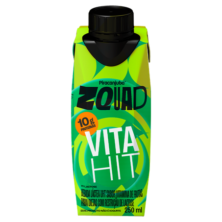Bebida Láctea UHT Vita Hit Zero Lactose Piracanjuba Zquad Caixa 250ml