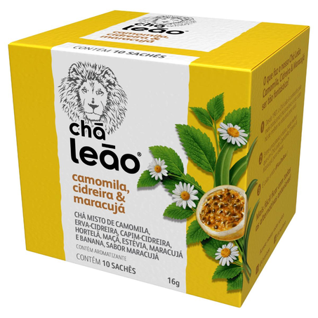 Chá Leão 16g - Com 10 saquinhos - Camomila/ Cidreira/ Maracujá