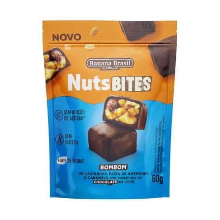 MINI NUTS BANANA BRASIL 60G CHOCOLATE AO LEITE 