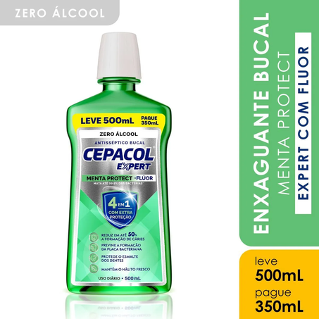 ANTI SEPT BUCAL CEPACOL MENTA PROTECT 500ML*