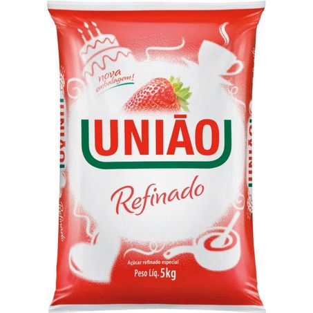 Acucar uniao 5kg refinado amorfo cristalcucar