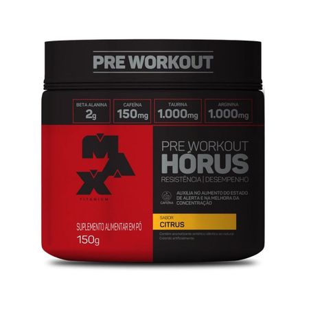 Pre Treino Max Titanium Horus 150g Pote Citrus