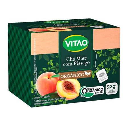 Cha Mate com Pessego Organico Vitão 32G