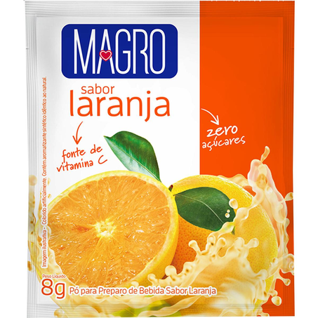 Refresco em Pó Magro 8g - Zero Açúcar - Laranja