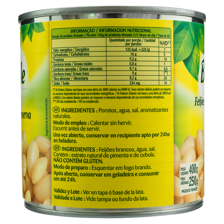 Feijão Branco em Conserva Bonduelle Lata 400g 360-1