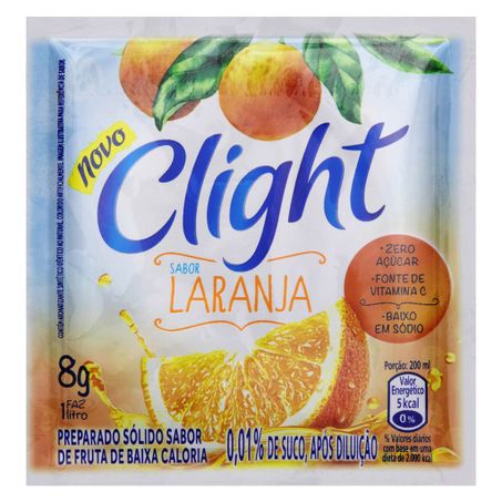 SUCO CLIGHT EM PO LARANJA 8G