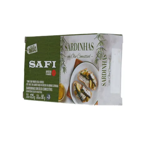 SARDINHA IMPORTADA MARROQUINA SAFI COM ÓLEO CAIXA 125G 360-5