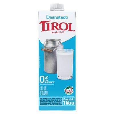 Leite desnatado tirol com bico 1l