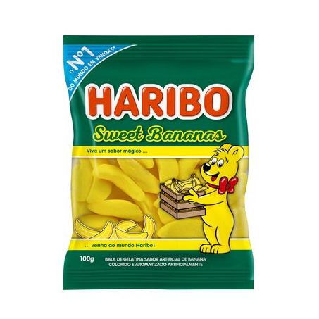 BALA DE GELATINA HARIBO BANANA 90G