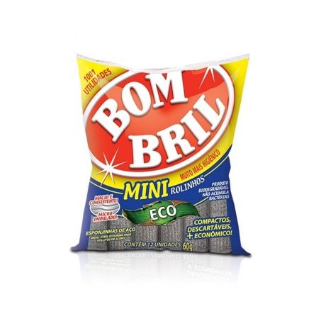 Lã de Aço Bombril Mini Rolinhos 12un