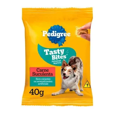 Biscoito caes tasty bites carne pedigree 40g