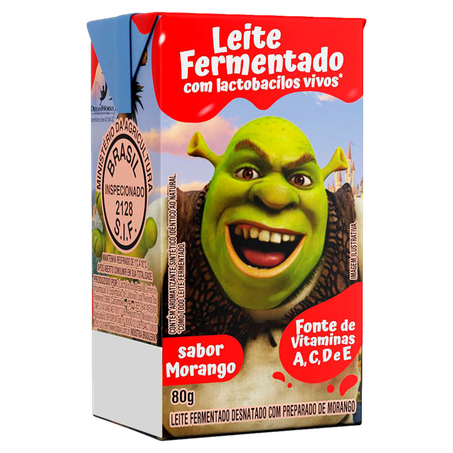 Leite fermentado batavinho shrek morango 80g