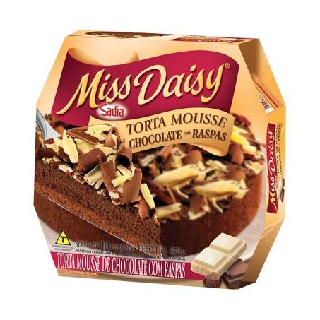 Torta mousse de chocolate com raspas sadia 470gtmch
