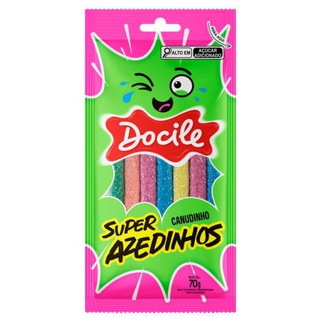 Bala docile canudinho super azedinhos 70