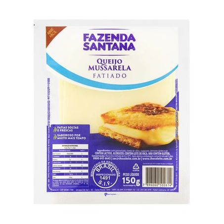 Queijo mussarela fazenda santana 150gr f