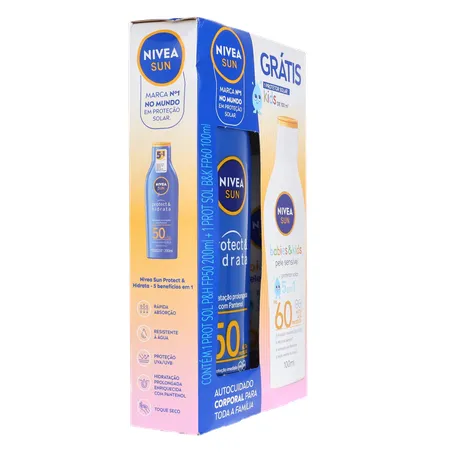 PROTETOR SOLAR NIVEA FPS 50 200ML GRÁTIS KIDS FPS 60 100ML 360-30